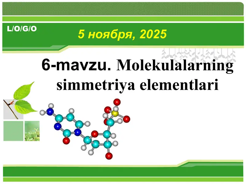 Molekulalarning simmetriya elementlari