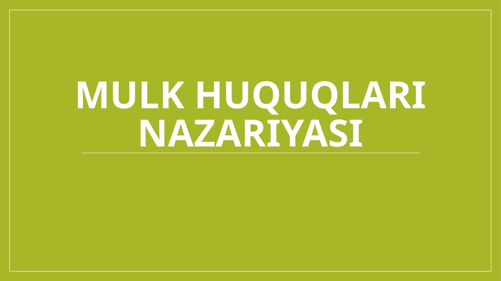 Mulk huquqlari nazariyasi