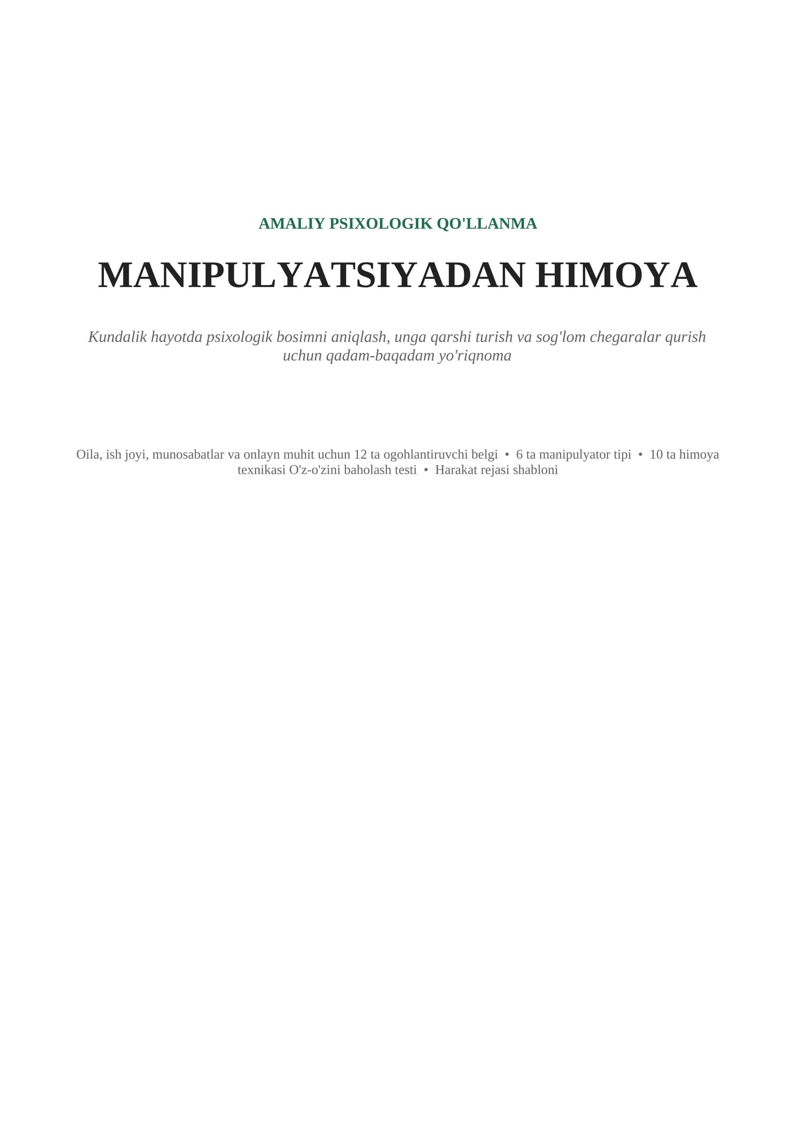 AMALIY PSIXOLOGIK QO'LLANMA