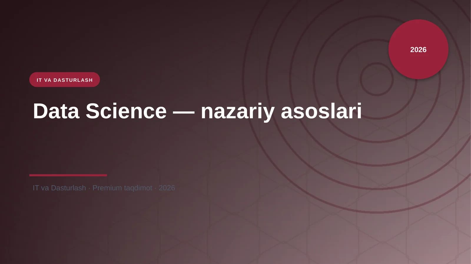 Data Science — nazariy asoslari