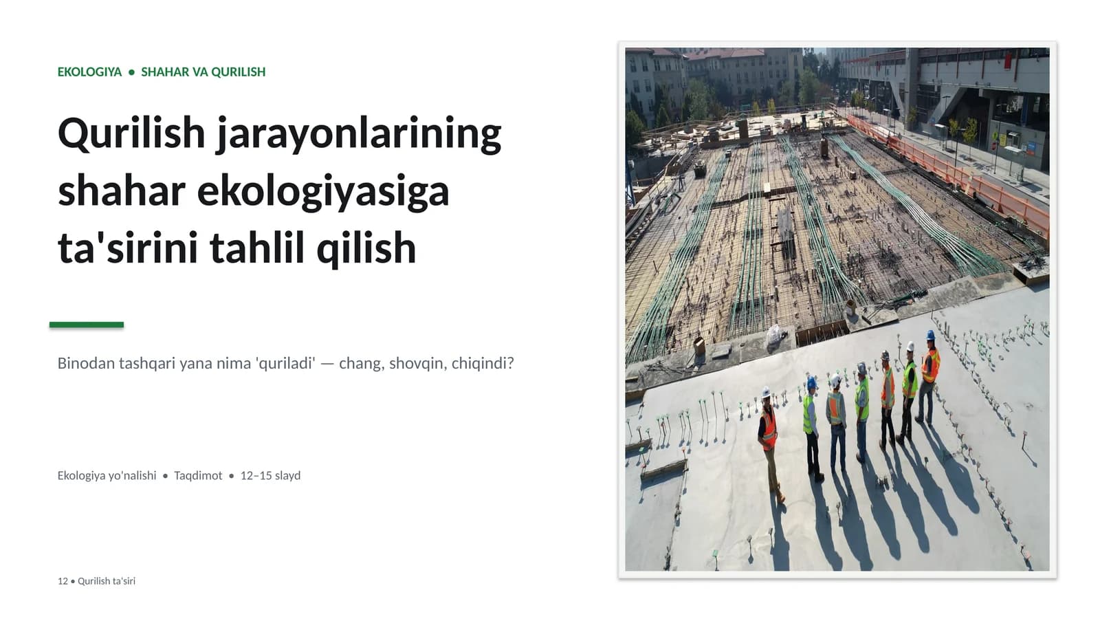 Ekologiya va Qurilish
