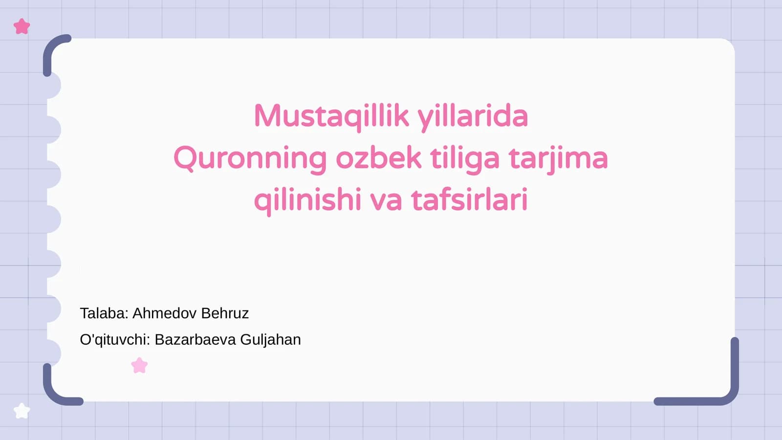 O'zbek tiliga Qur'on tarjimalari va tafsirlari