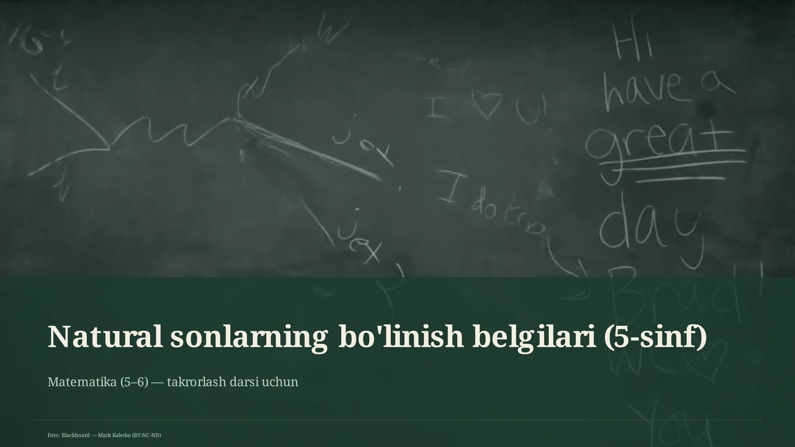 Natural sonlarning bo'linish belgilari (5-sinf)