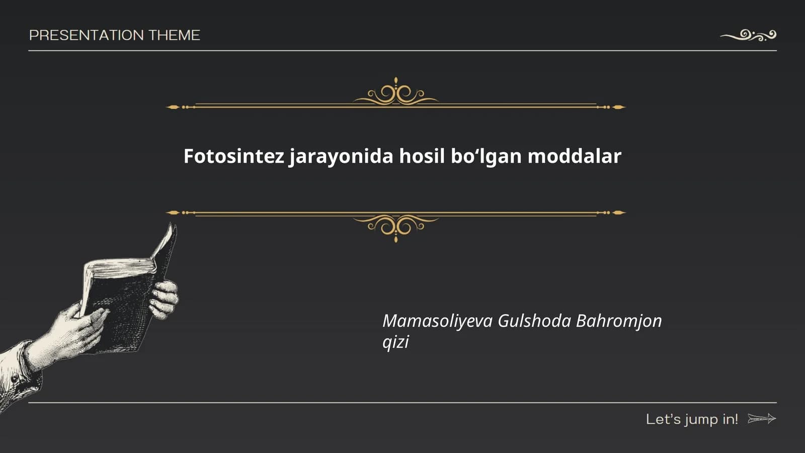Fotosintez jarayonida hosil boʻlgan moddalar