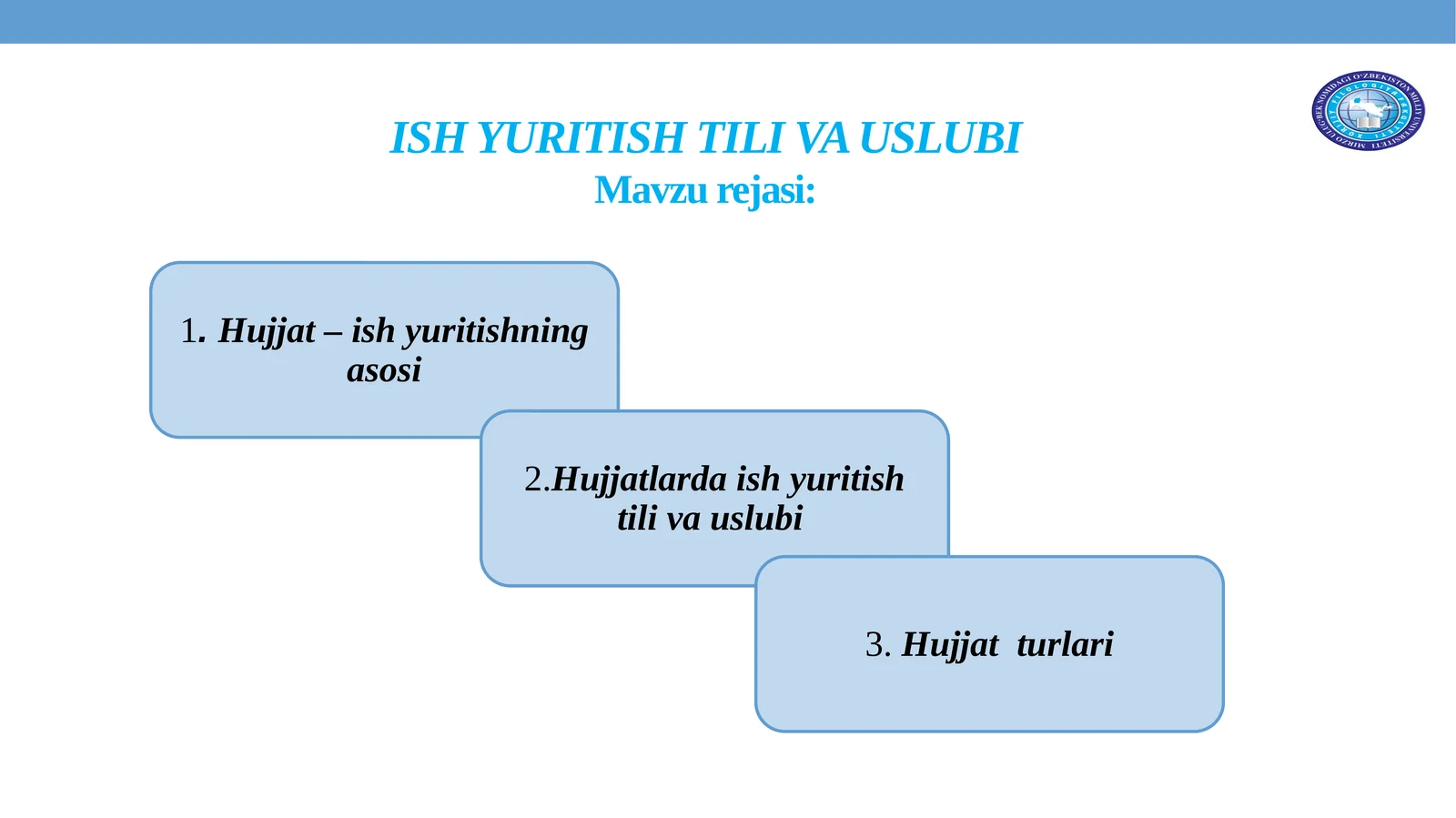 ISH YURITISH TILI VA USLUBI