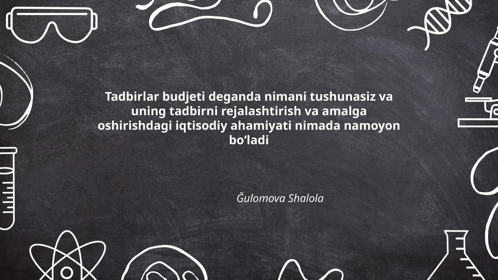 Tadbirlar budjeti tushunchasi va maqsadi