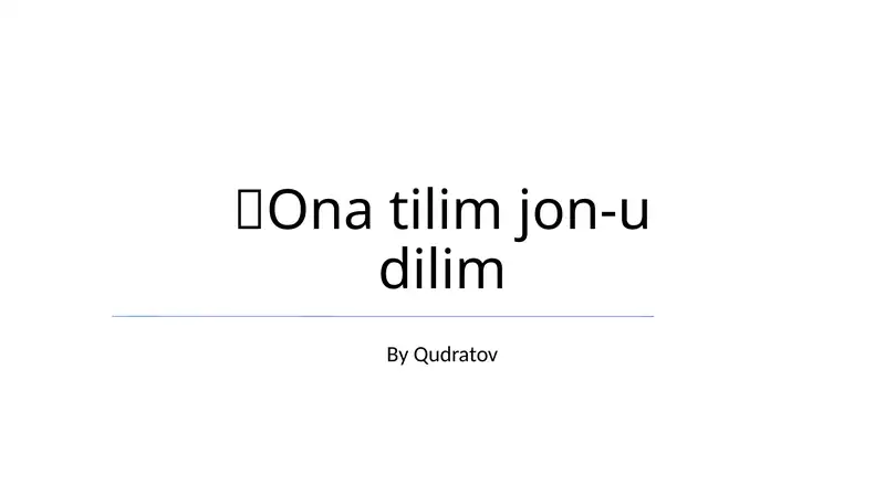 U Janim Tilini Gapiradi