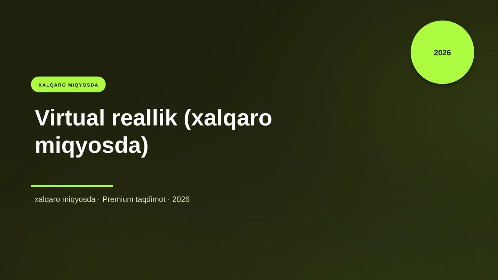 Virtual reallik (xalqaro miqyosda)