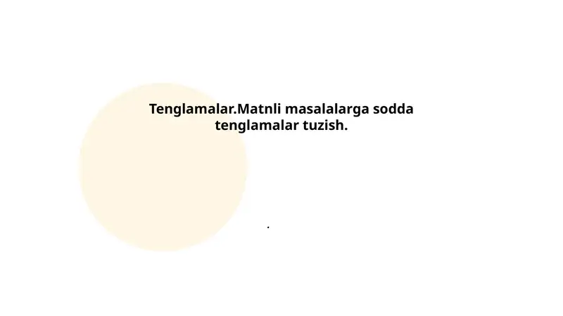 Tenglamalar