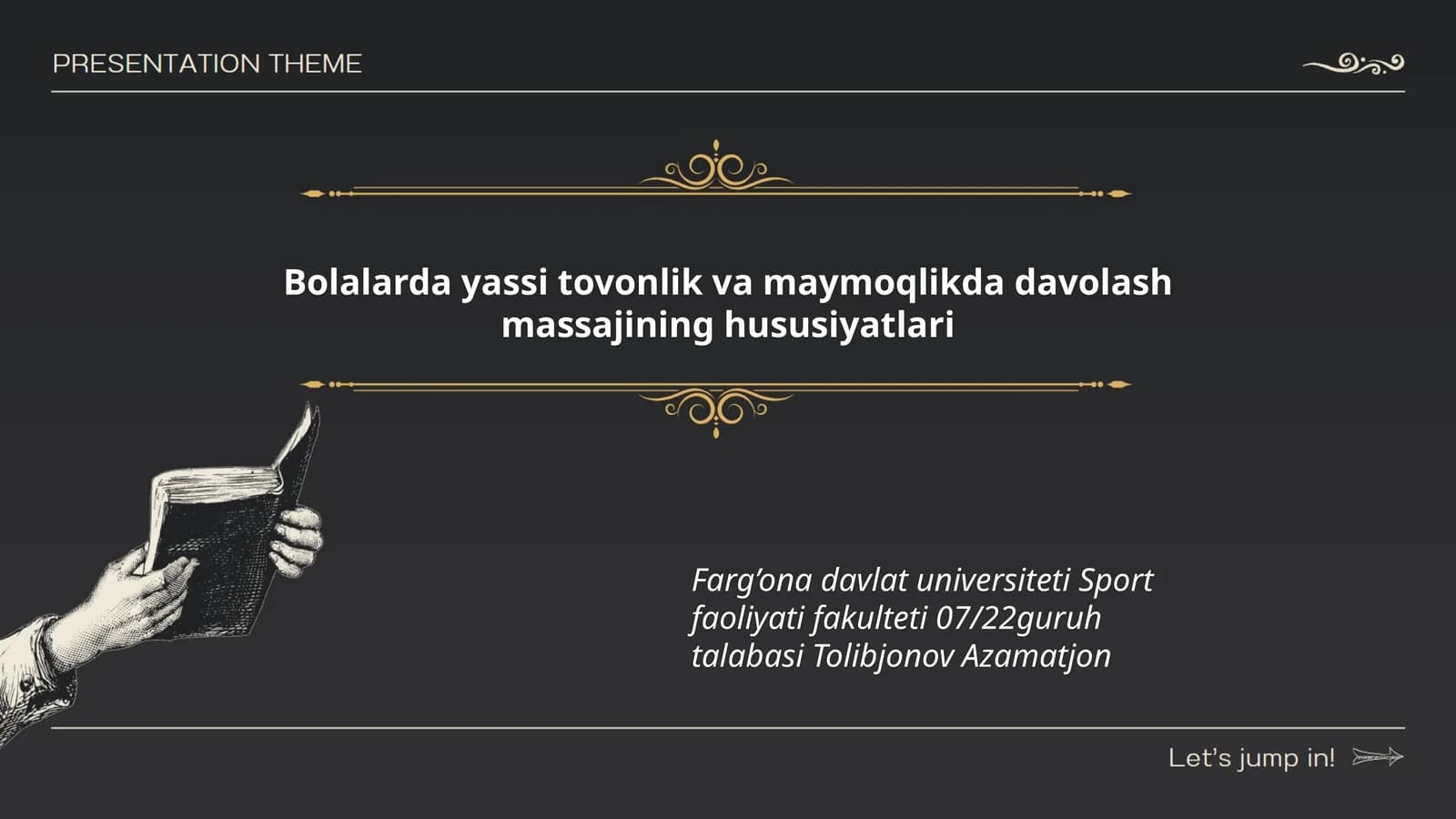Bolalarda yassi tovonlik va maymoqlikda davolash massajining hususiyatlari