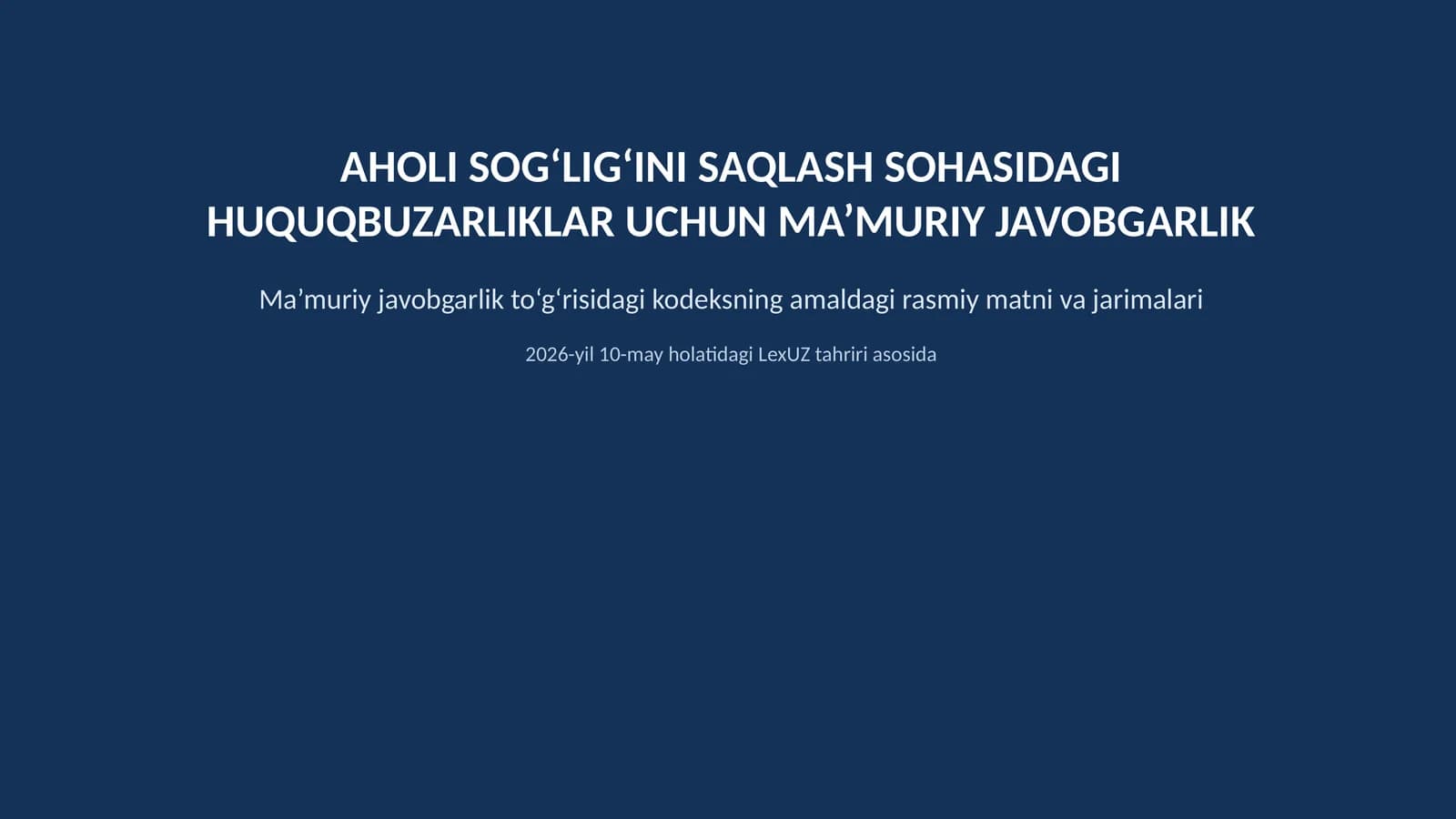 Ma’muriy javobgarlik haqida
