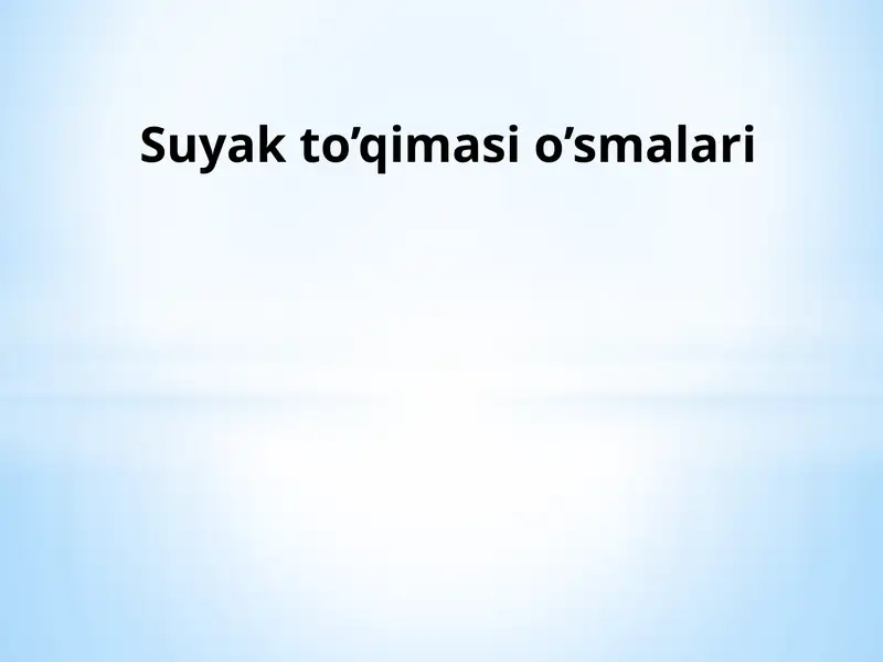 Suyak to’qimasi o’smalari