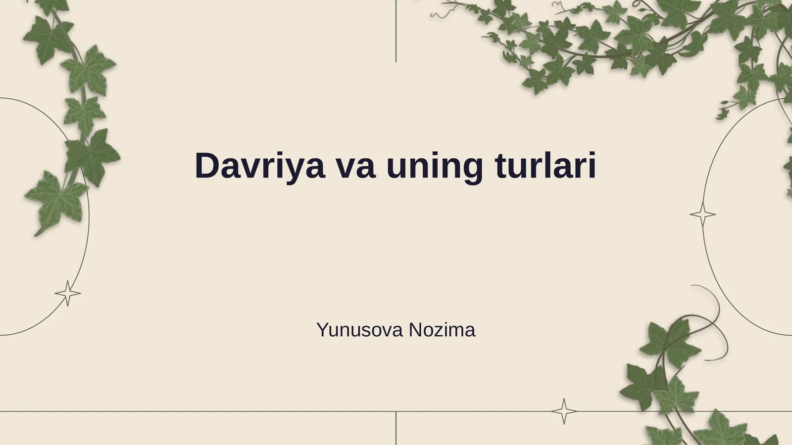 Davriya va uning turlari