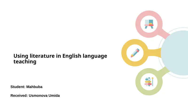 Introduction to using literature in English language teaching