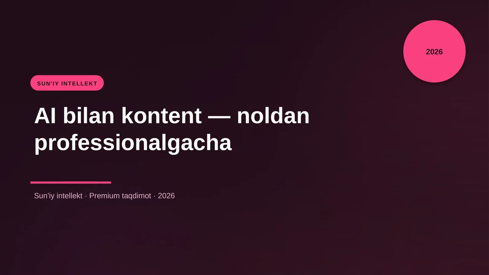 AI bilan kontent — noldan professionalgacha