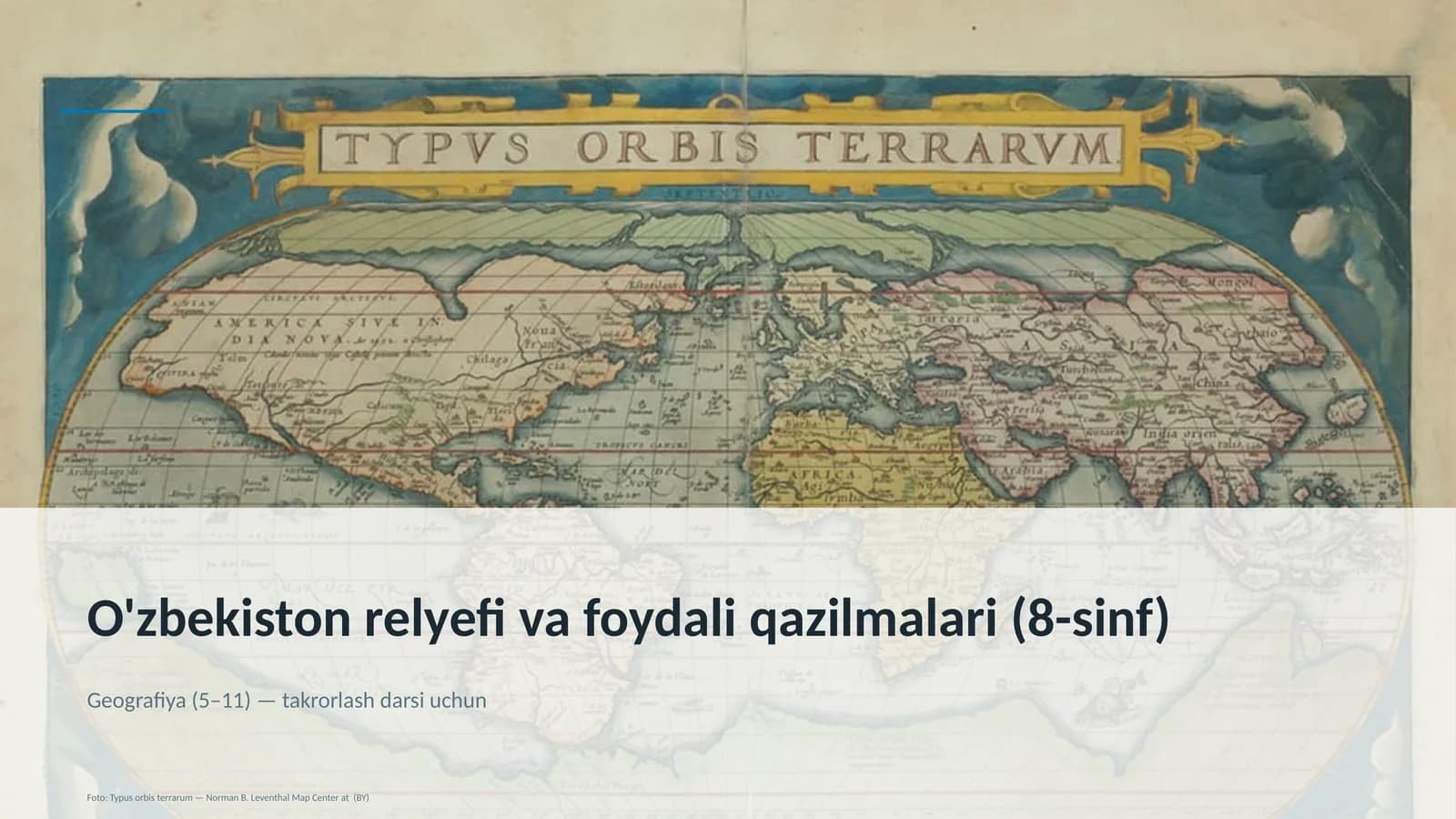 O'zbekiston relyefi va foydali qazilmalari (8-sinf)