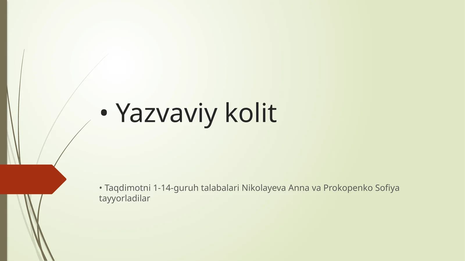 Tibbiyot - Yarali kolit kasalligi