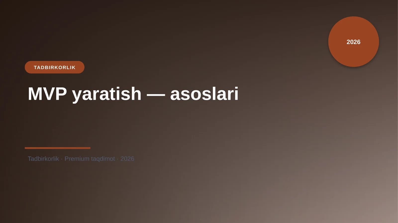 MVP yaratish — asoslari