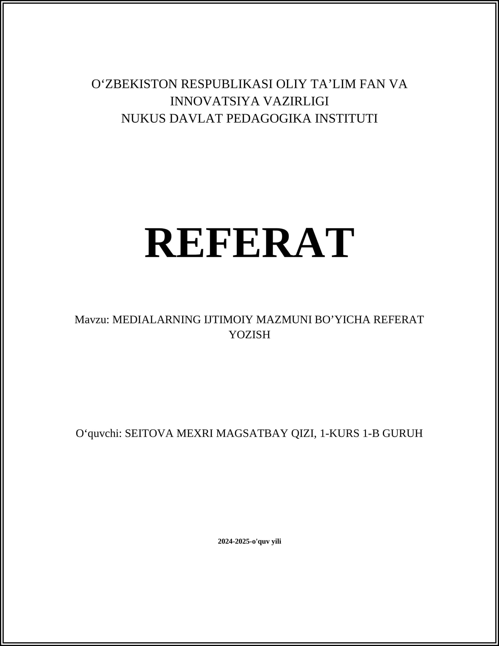 Media savodxonligi asoslari