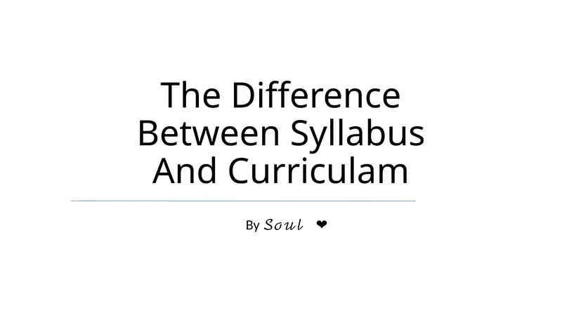The Difference Between Syllabus And Curriculam