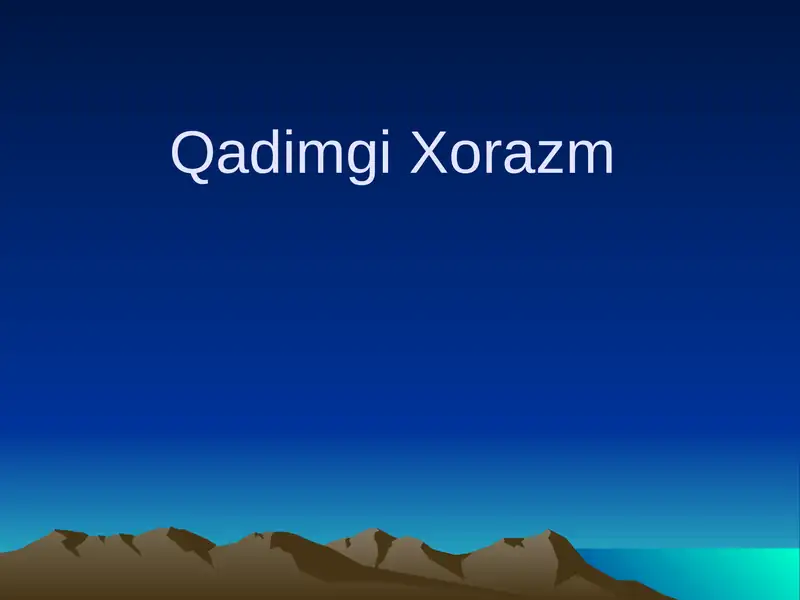 Qadimgi Xorazm