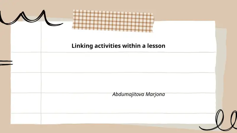 Linking activities within a lesson