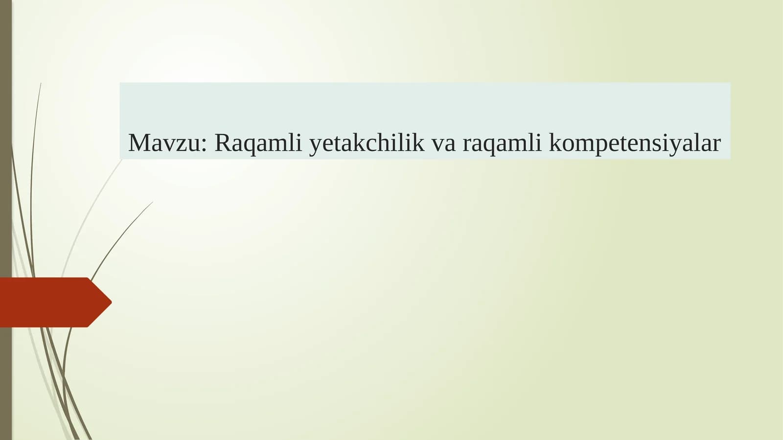 Raqamli yetakchilik va raqamli kompetensiyalar