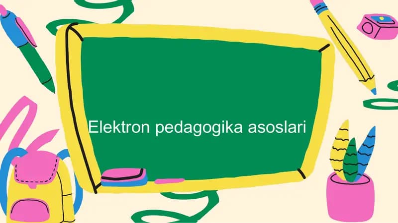 Elektron pedagogika asoslari
