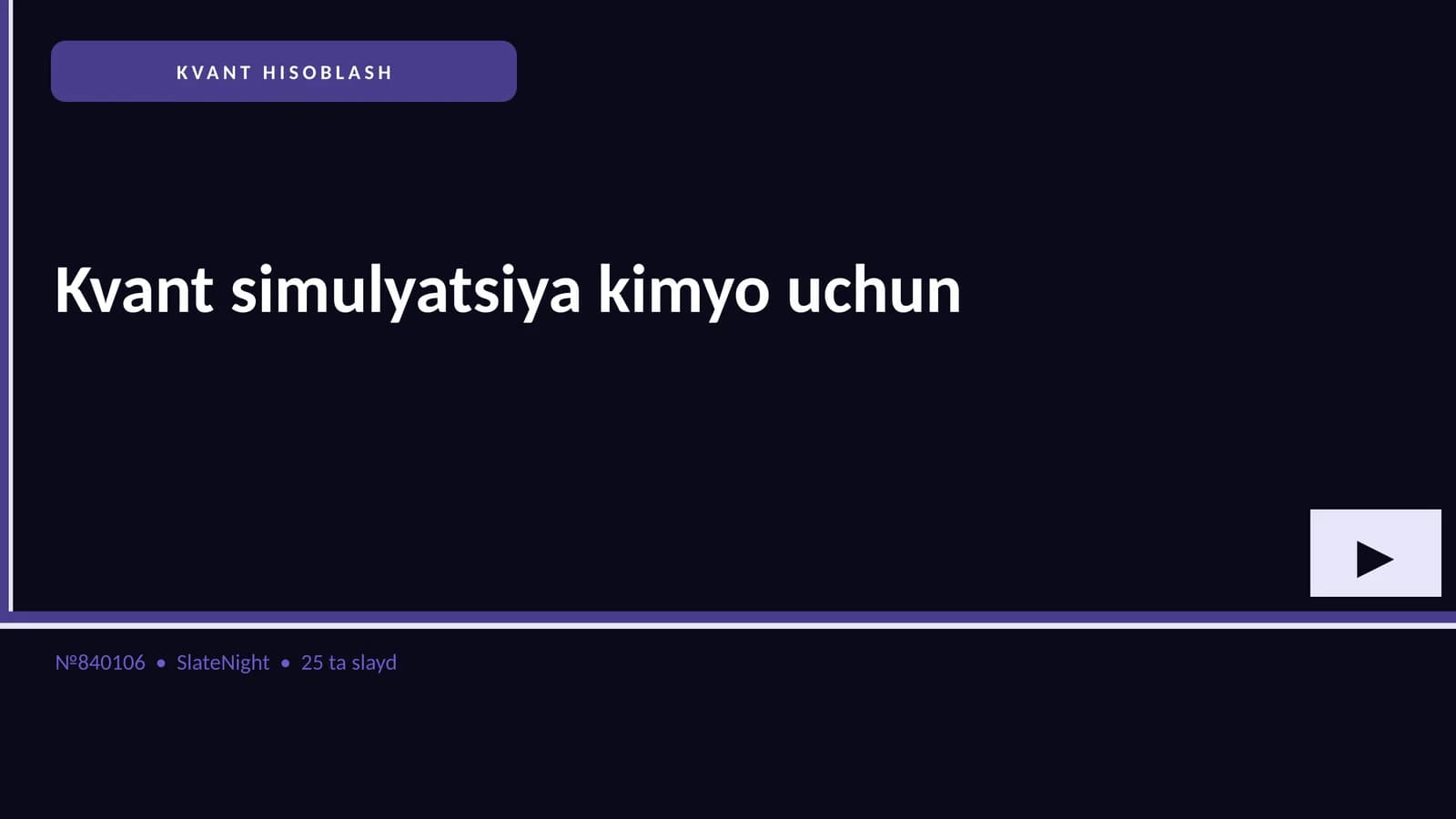 Kvant simulyatsiya kimyo uchun