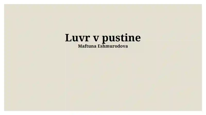 Luvr v pustine