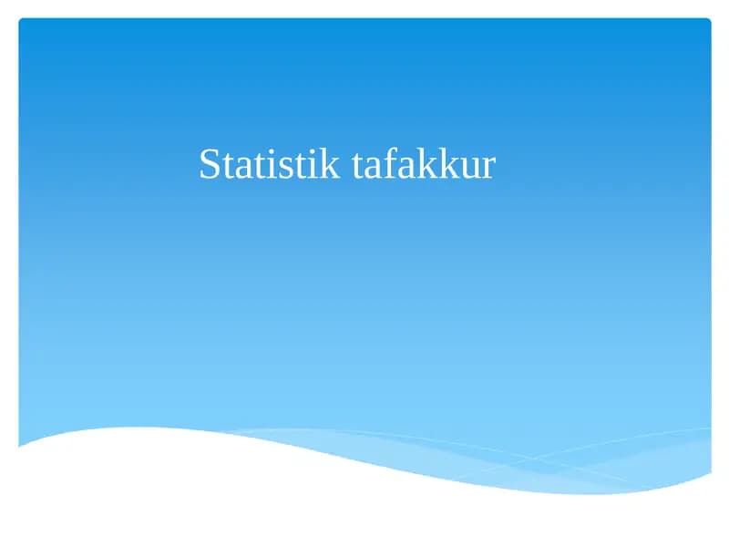 Statistik tafakkur