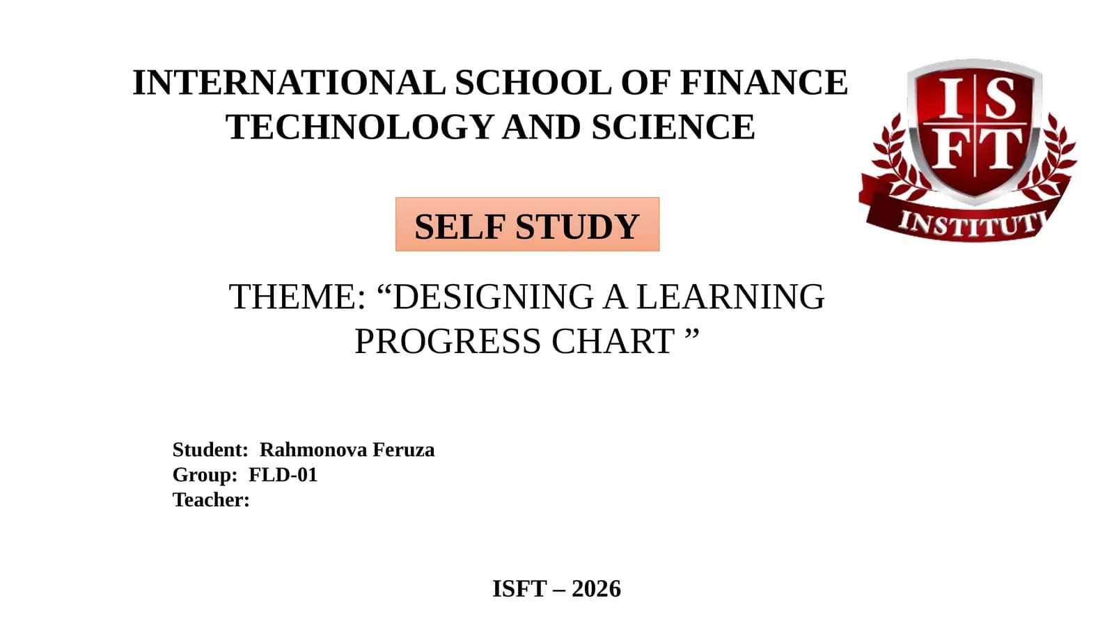 Designing A Learning Progress Chart