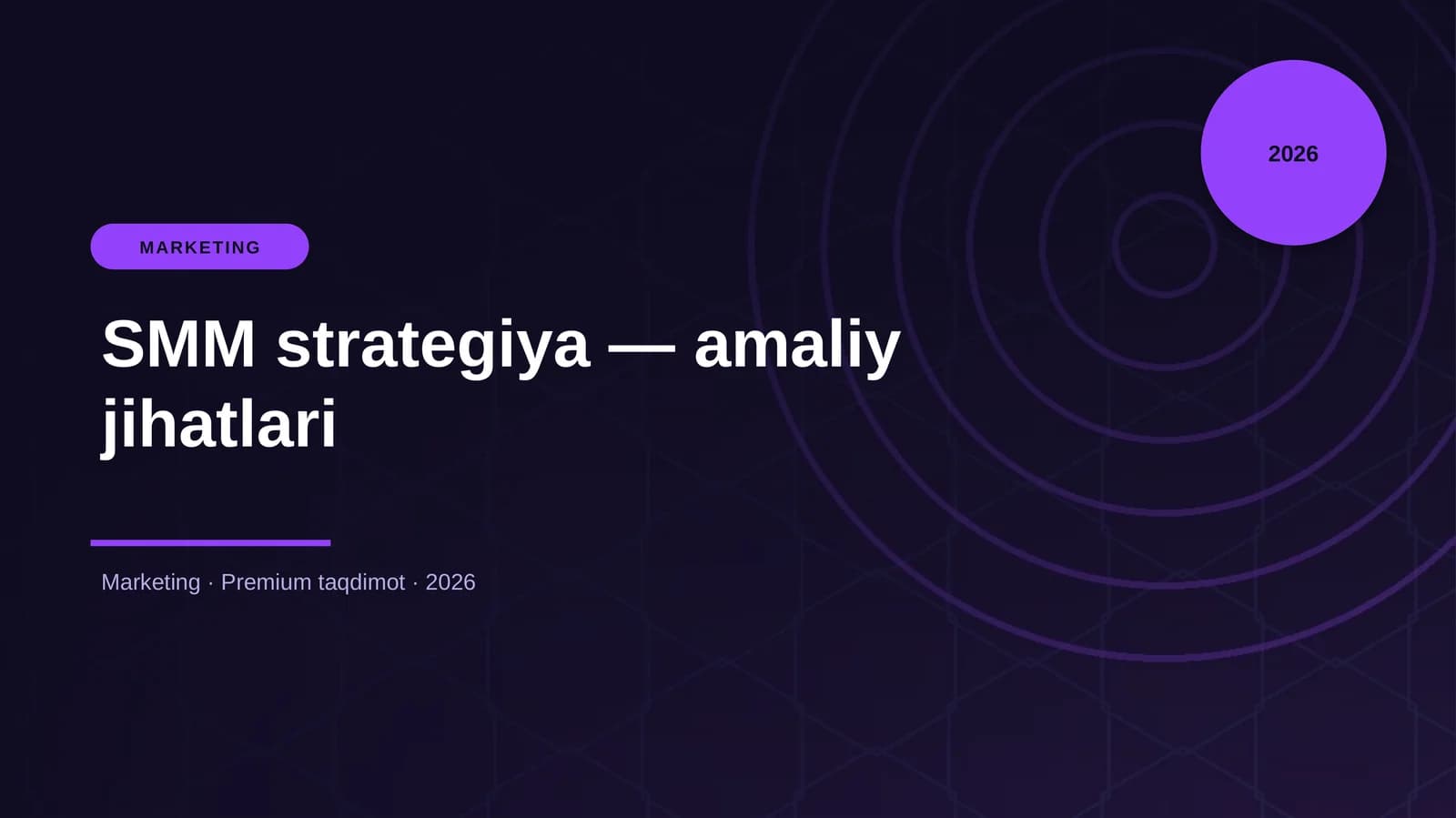 SMM strategiya — amaliy jihatlari