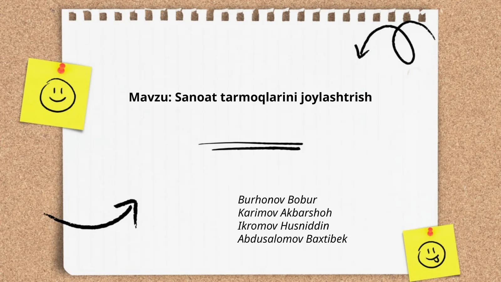 Sanoat tarmoqlarini joylashtrish