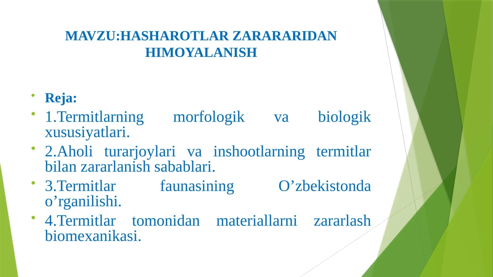 HASHAROTLARZARARARIDAN HIMOYALANISH