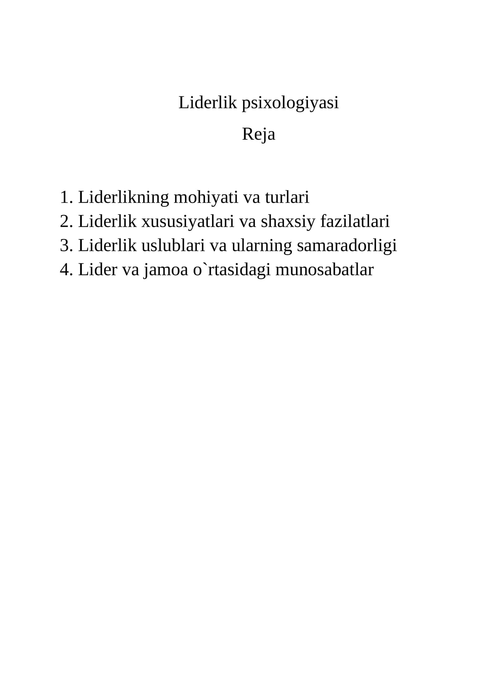 Liderlik psixologiyasi