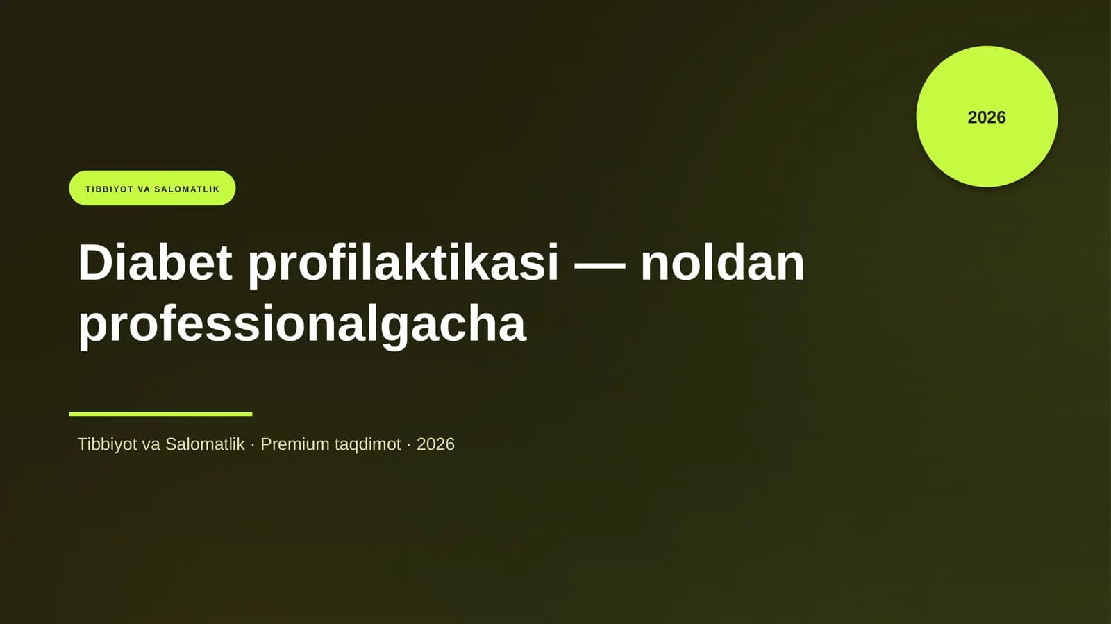 Diabet profilaktikasi — noldan professionalgacha