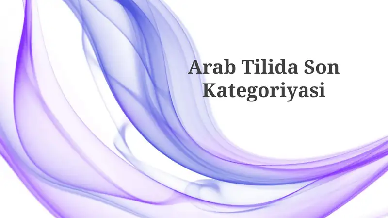 Arab Tilida SonKategoriyasi