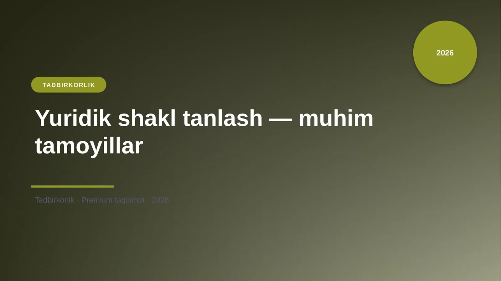 Yuridik shakl tanlash