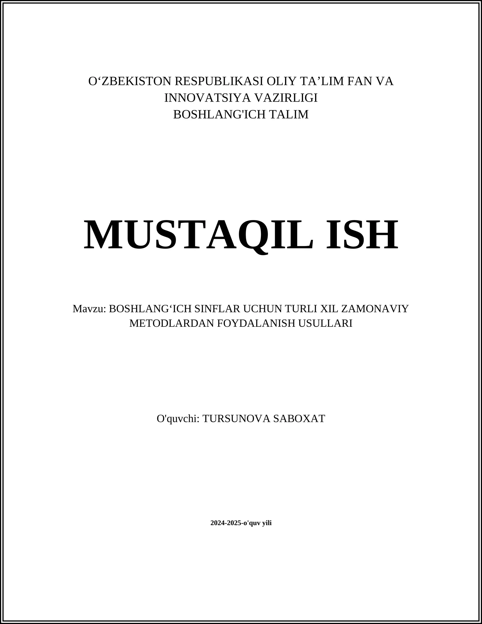 Interfaol o‘qitish metodlari