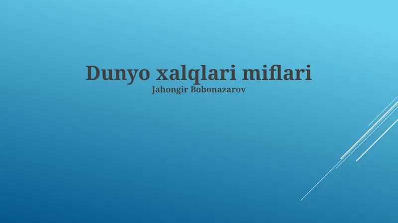 Dunyo xalqlari miflari