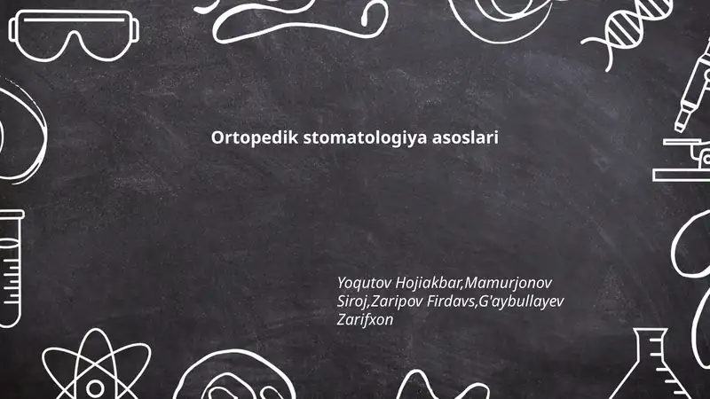 Ortopedik stomatologiya asoslari