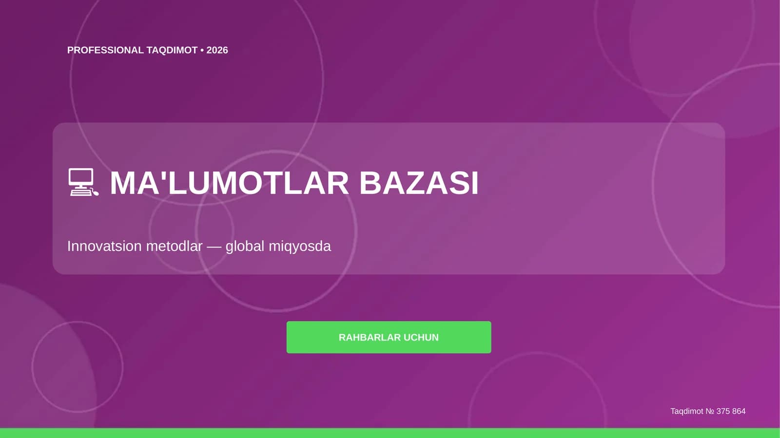 Professional Taqdimot 2026