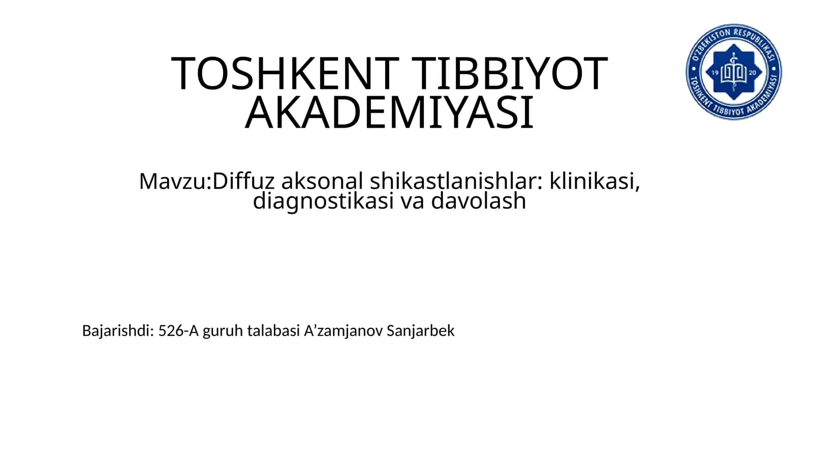 Diffuz aksonal shikastlanishlar
