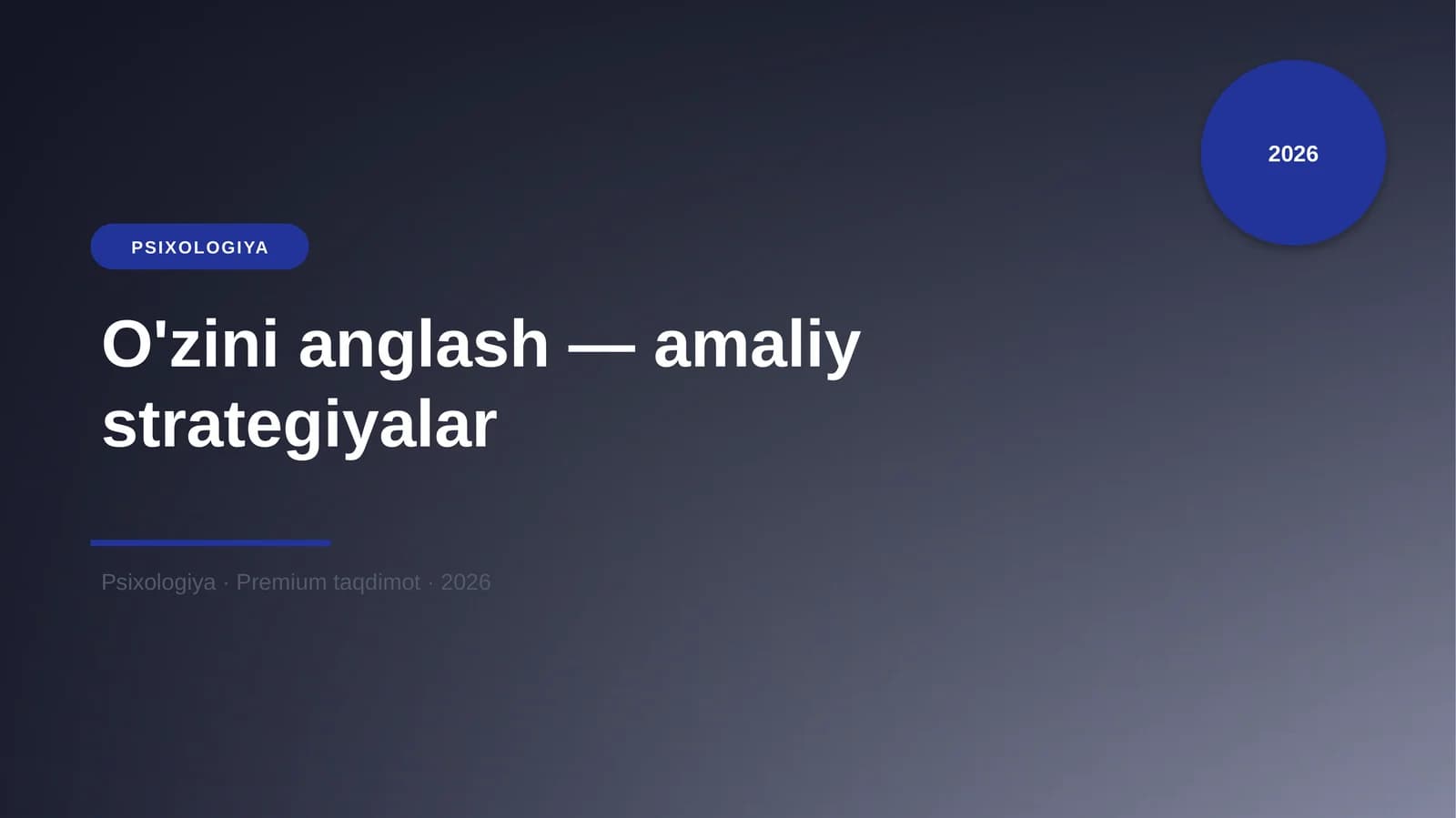 O'zini anglash — amaliy strategiyalar
