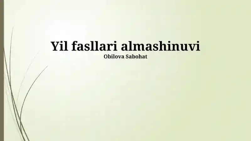 Yil fasllari almashinuvi