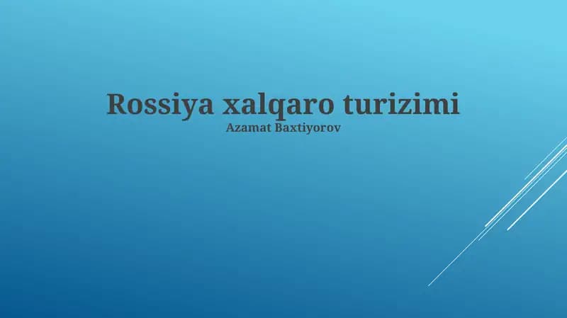 Rossiya Xalqaro Turizimi
