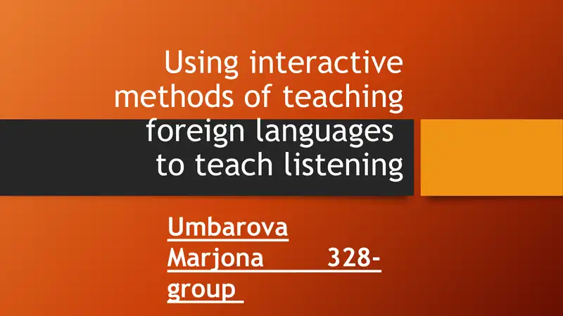 Foreign language interactive teaching methods