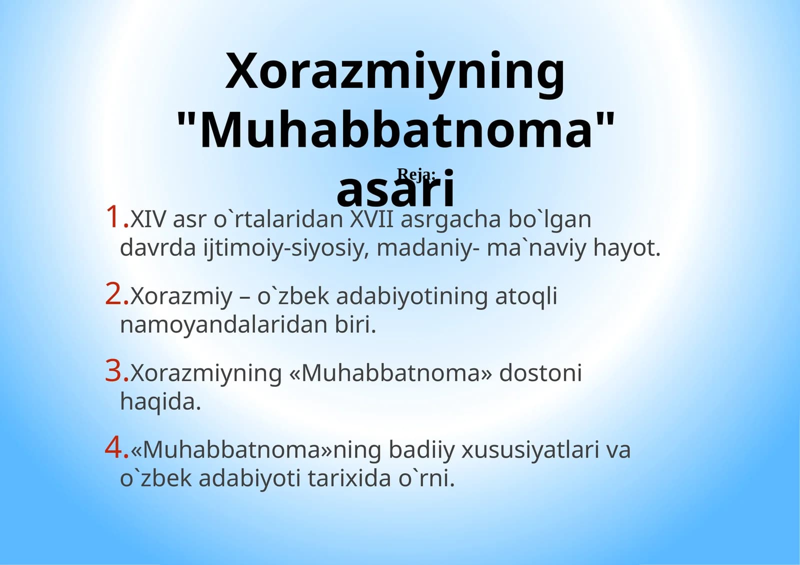 Xorazmiyning"Muhabbatnoma"asari