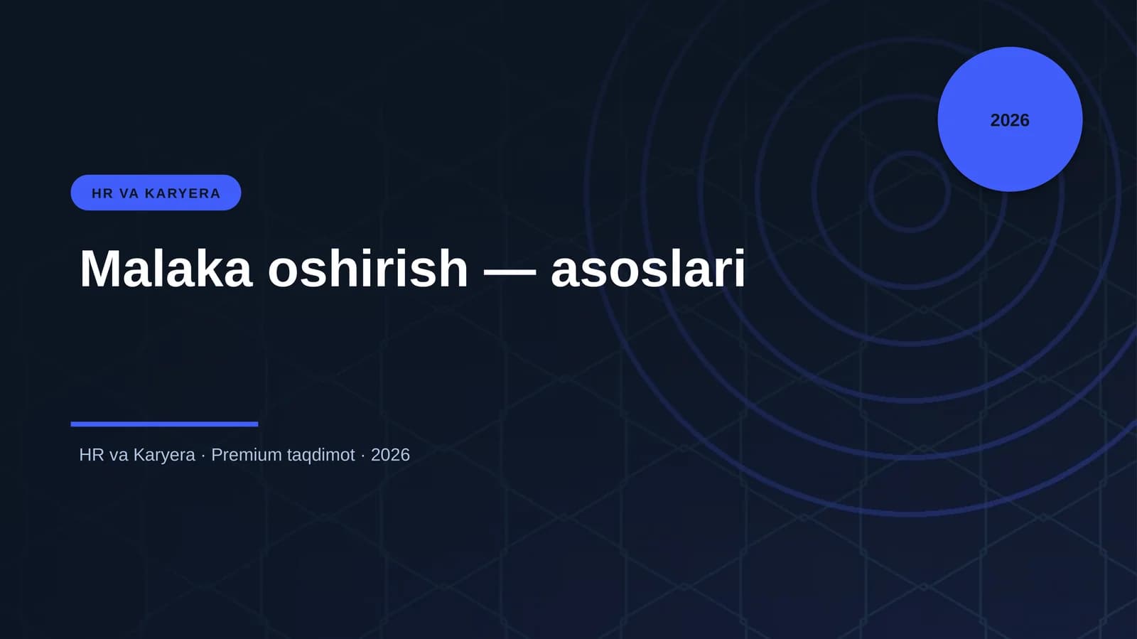 Malaka oshirish — asoslari